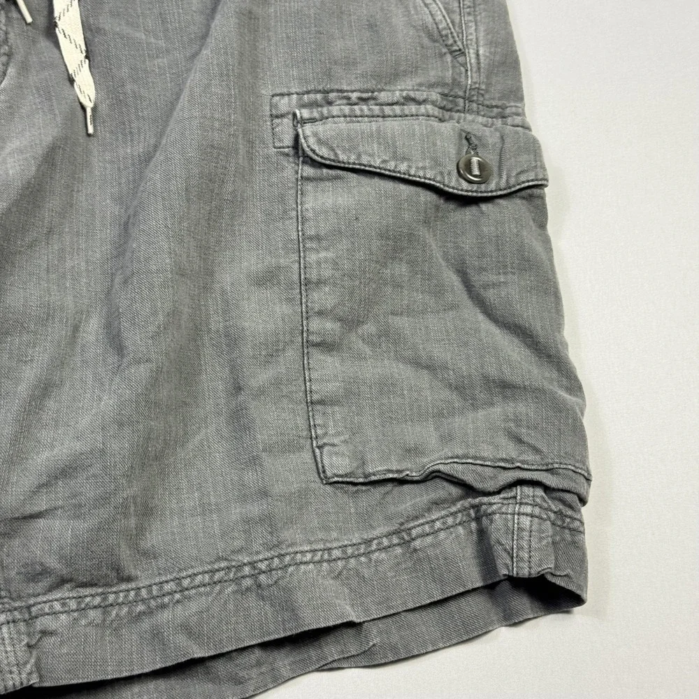 Faherty Brand Cargo Shorts Mens 40 Gray Linen Cotton Utility Pockets Drawstring‎
